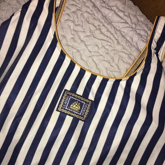 Christina classic design Nautical Themed blue white stripesOne Piece Plus Size 1 - Picture 2 of 5